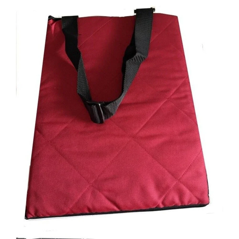 All Weather Blanket Red Camping Beach Picnic Zip 50x60 Seat Cushion Carry Strap